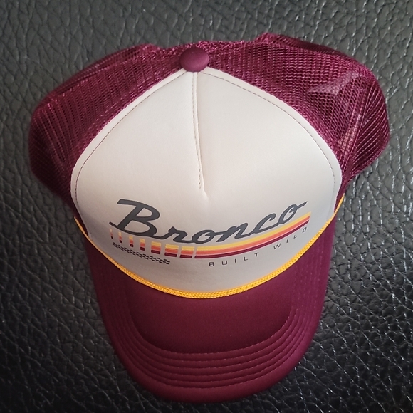 Ford Bronco Burgundy and Off White Vintage Mesh Trucker Hat - Picture 5 of 6